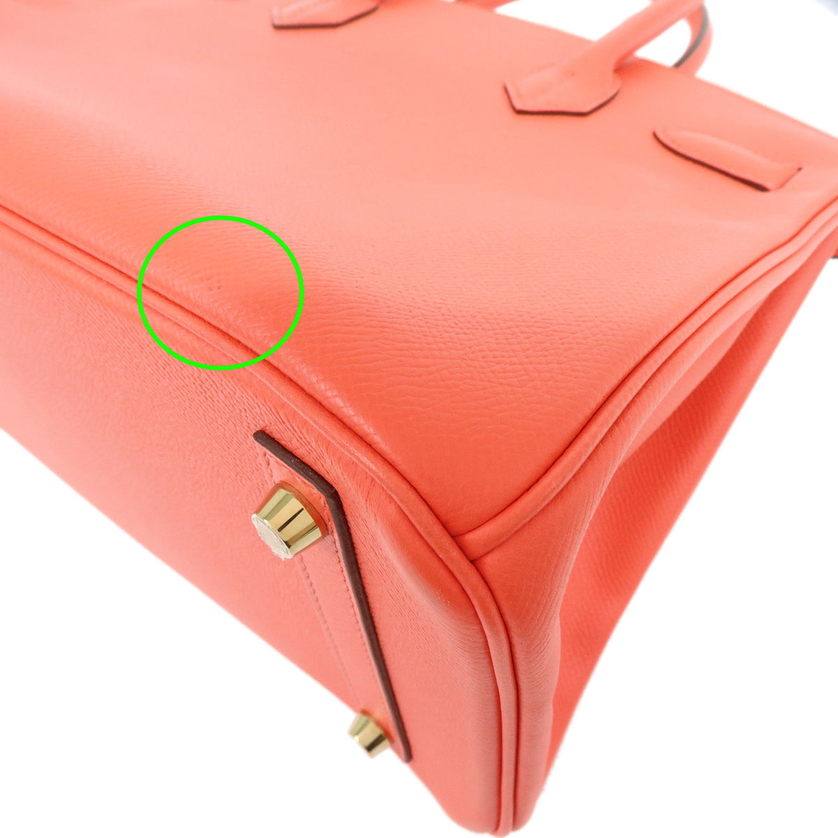 HERMES Birkin 30 Veau Epsom Leather Hand Bag Rose Jaipur