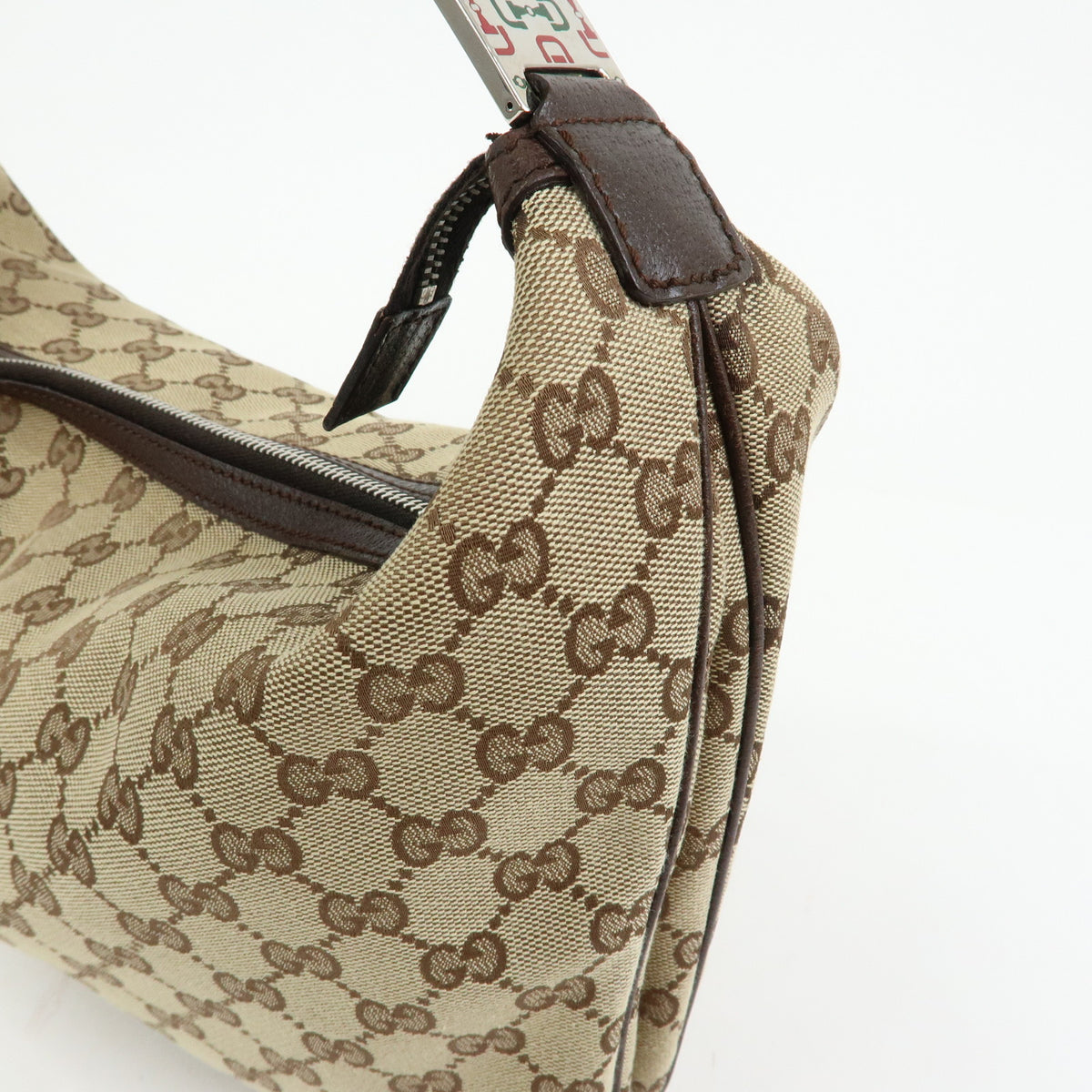 GUCCI Sherry GG Canvas Leather Shoulder Bag Hand Bag Beige Brown 146243