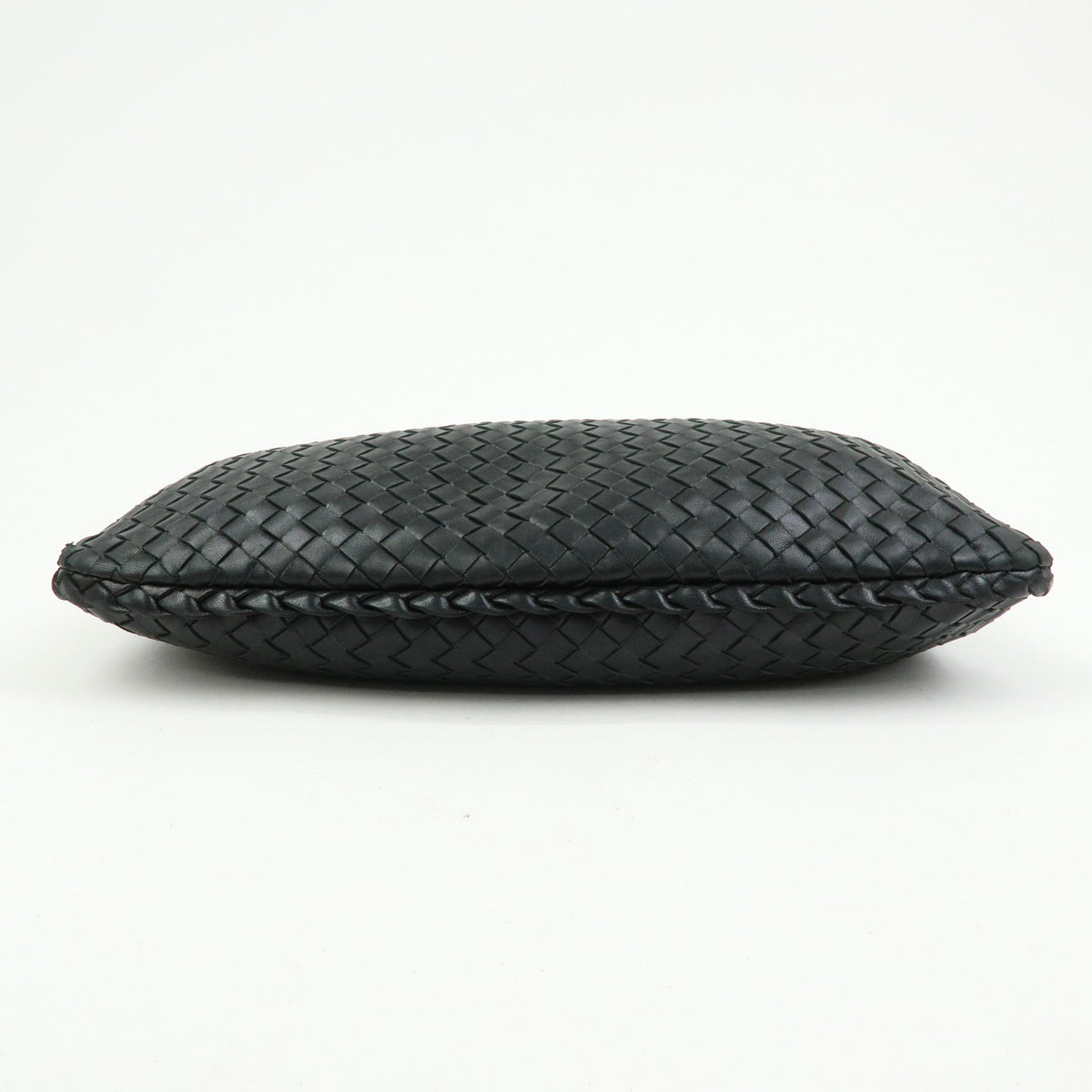 BOTTEGA VENETA Hobo Intrecciato Leather Shoulder Bag Black 115653