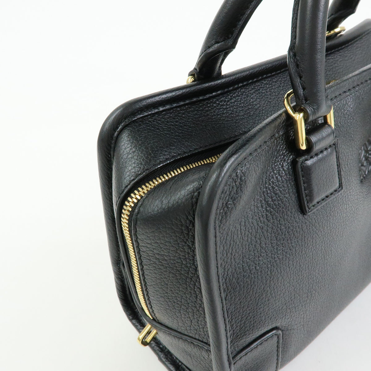 LOEWE Anagram Amazona 23 Leather Hand Bag Shoulder Bag Black