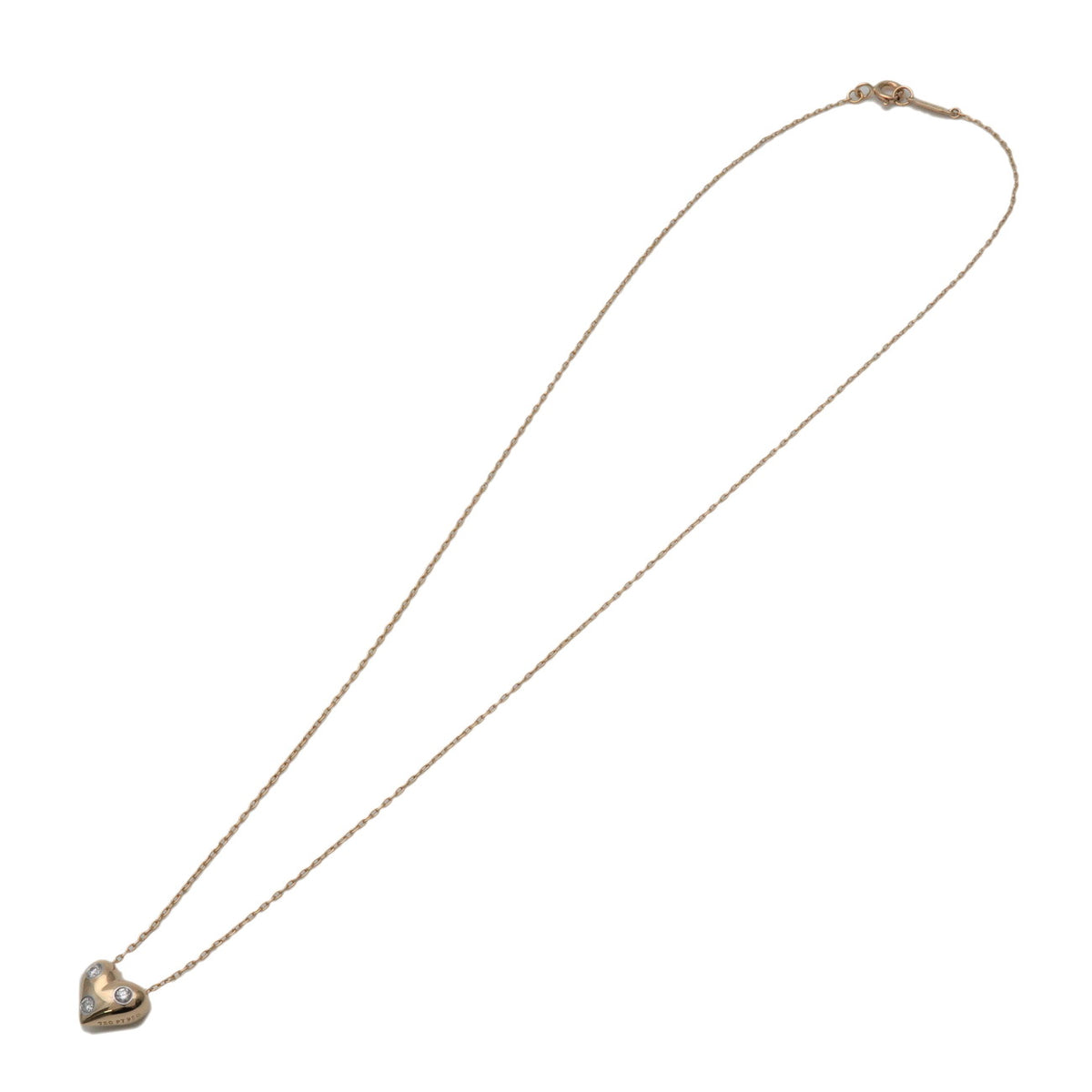 Tiffany & Co Dots Heart 3P Diamond Necklace K18 750YG PT950