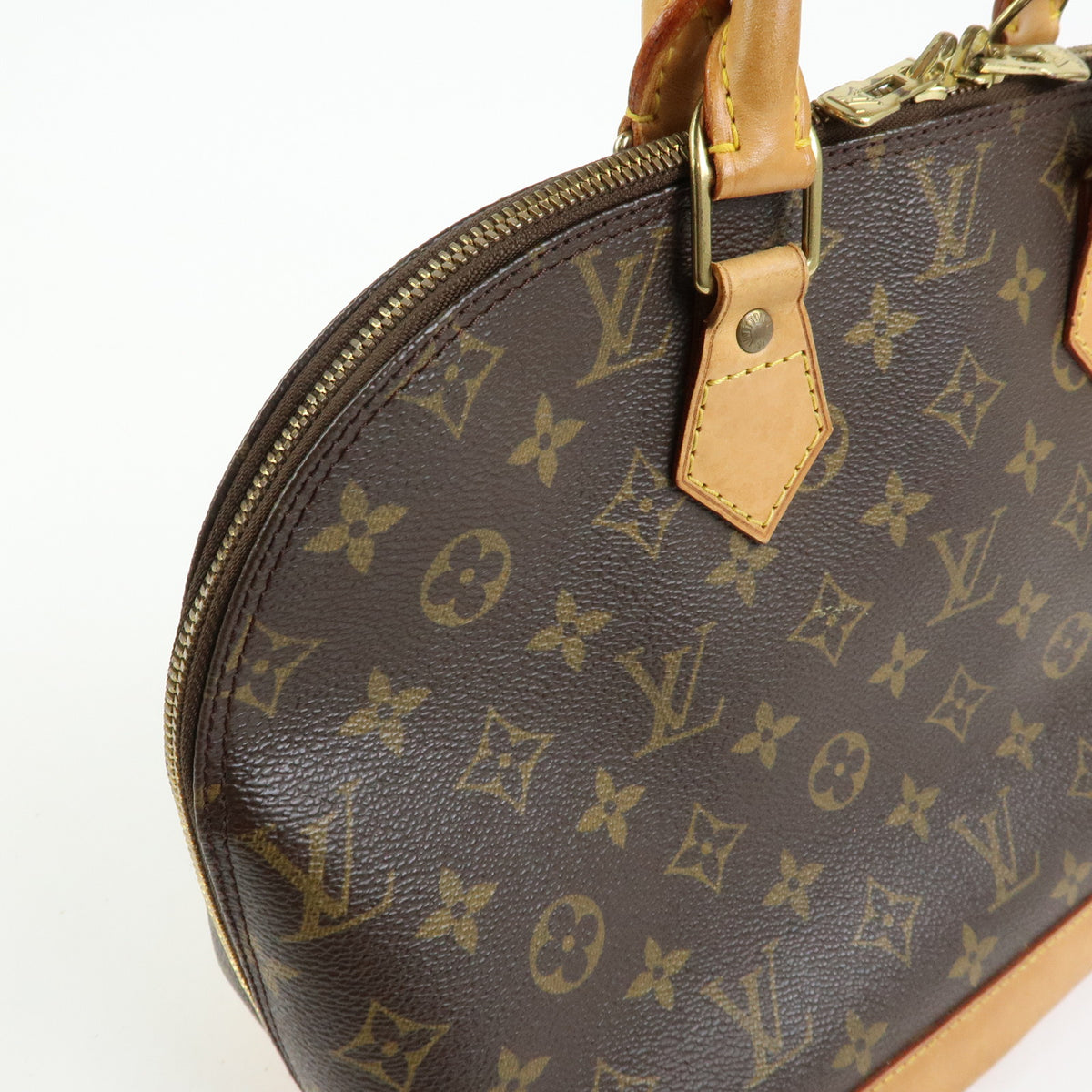Louis Vuitton Monogram Alma PM Canvas Leather Hand Bag Brown M51130