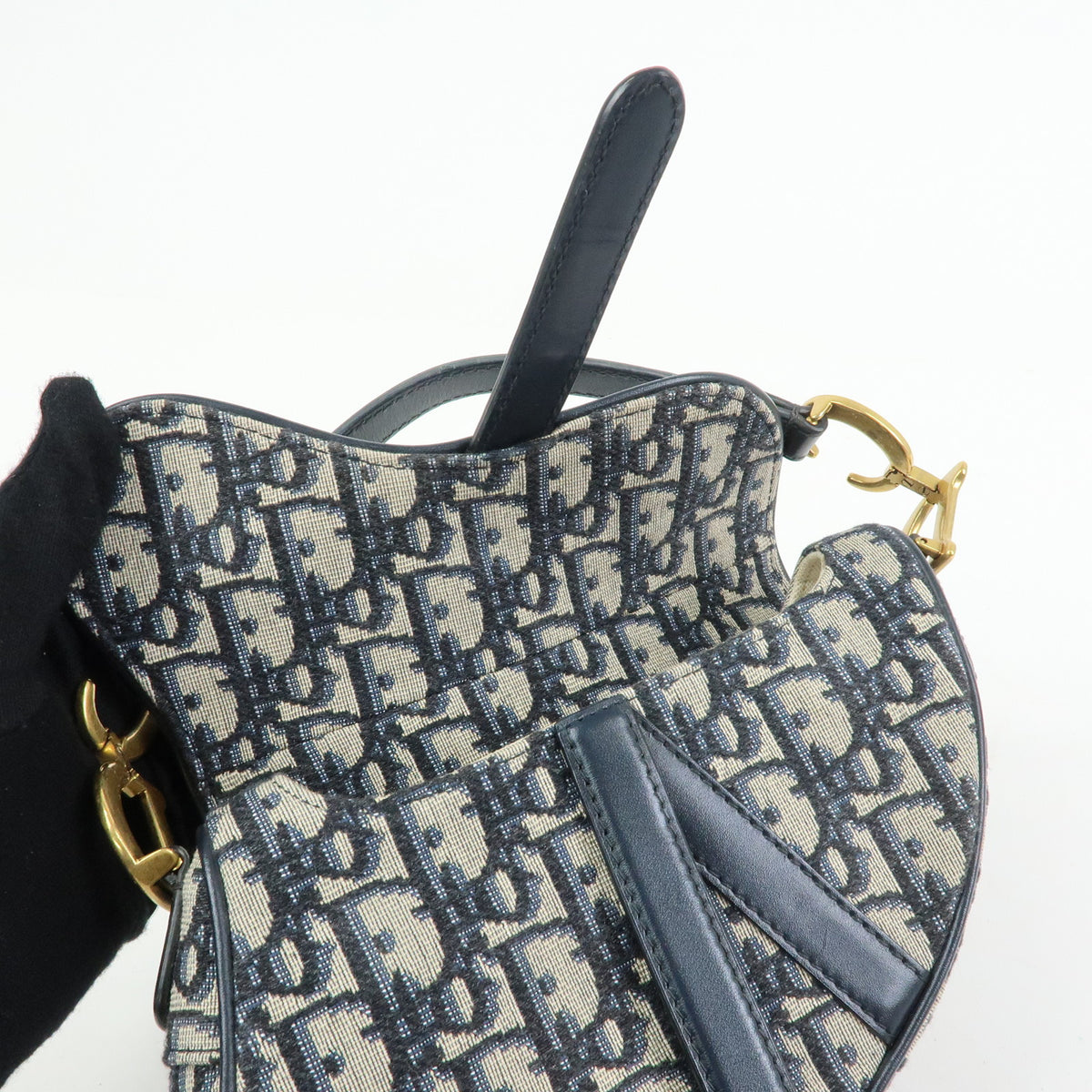 Christian Dior Trotter Saddle Jacquard Canvas Leather 2Way Bag Hand Bag