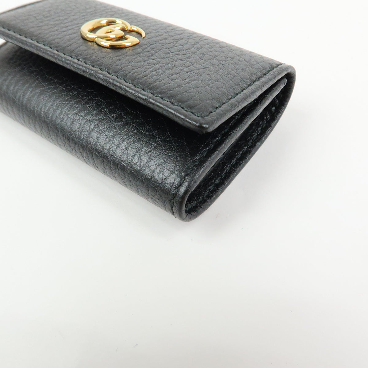 GUCCI Double G Leather 6 Ring Key Case Key Holder Black 456118