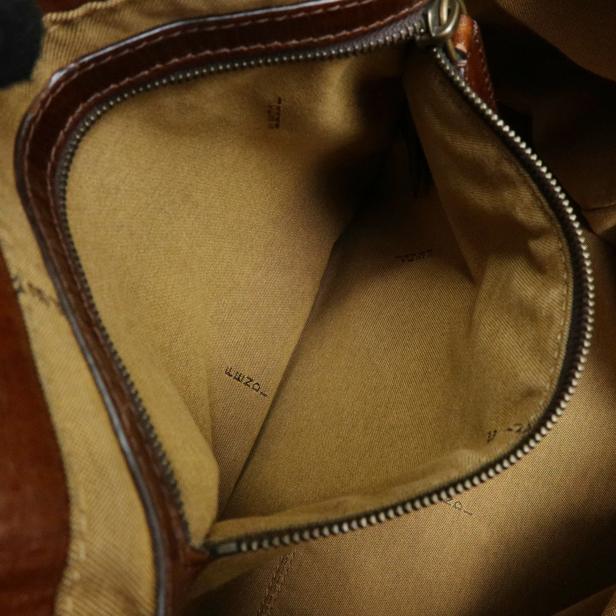 FENDI Etnico Zucca Canvas Leather Tote Bag Shoulder Bag Brown 8BN157