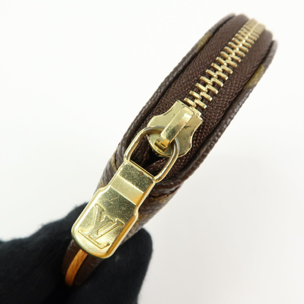 Louis Vuitton Monogram Porte Monnaie Rond Coin Case Brown M61926