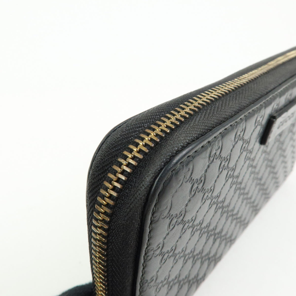 GUCCI Microguccissima Leather Zippy Long Wallet Black 449391