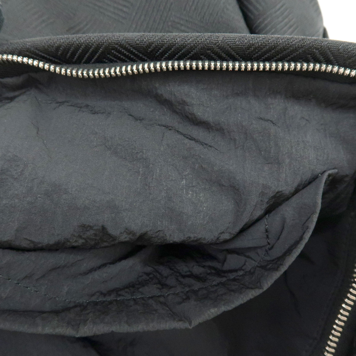 BOTTEGA VENETA Intorecciato Nylon Clutch Bag Flat Pouch Black