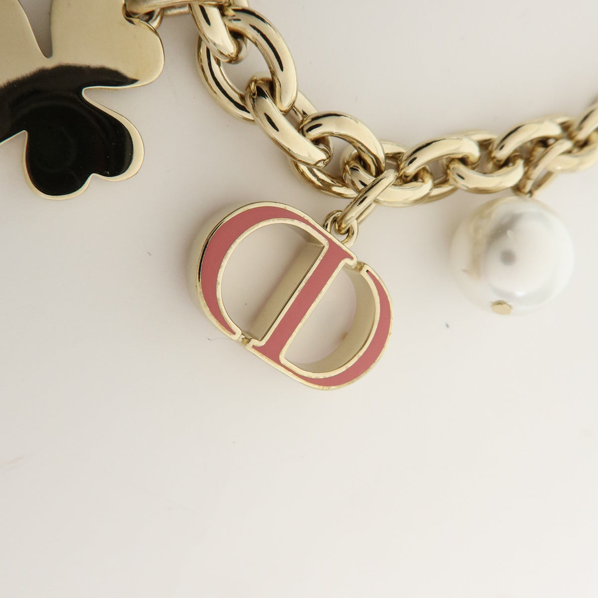 Christian Dior Montaigne Metal Bag Charm Key Holder Gold
