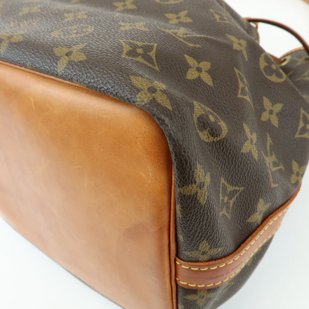 Louis Vuitton Monogram Petit Noe Leather Shoulder Bag Brown M42226