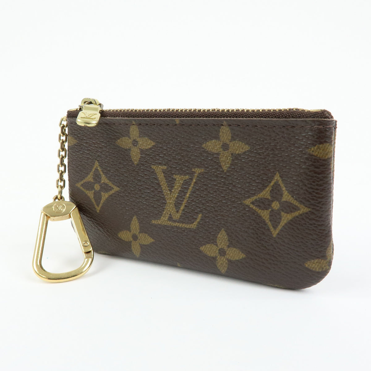 Louis Vuitton Monogram Pochette Cles Coin Case Key Case Brown M62650