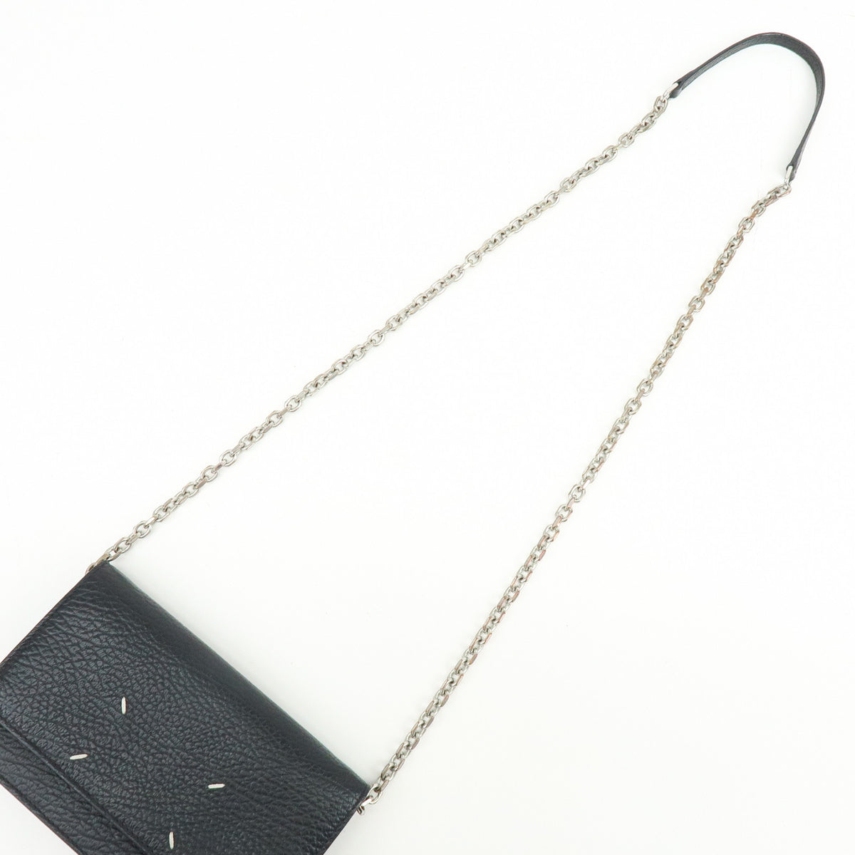 Maison Margiela Four-Stitch Leather Chain Wallet Shoulder Bag Black