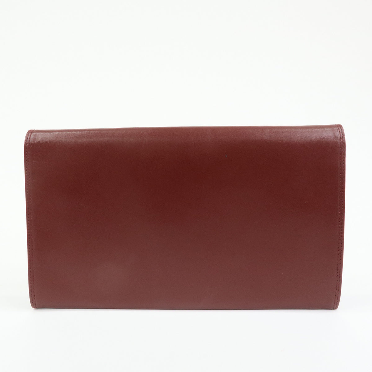 Cartier Must de Cartier Leather Clutch Bag Flat Pouch Bordeaux Wine Red