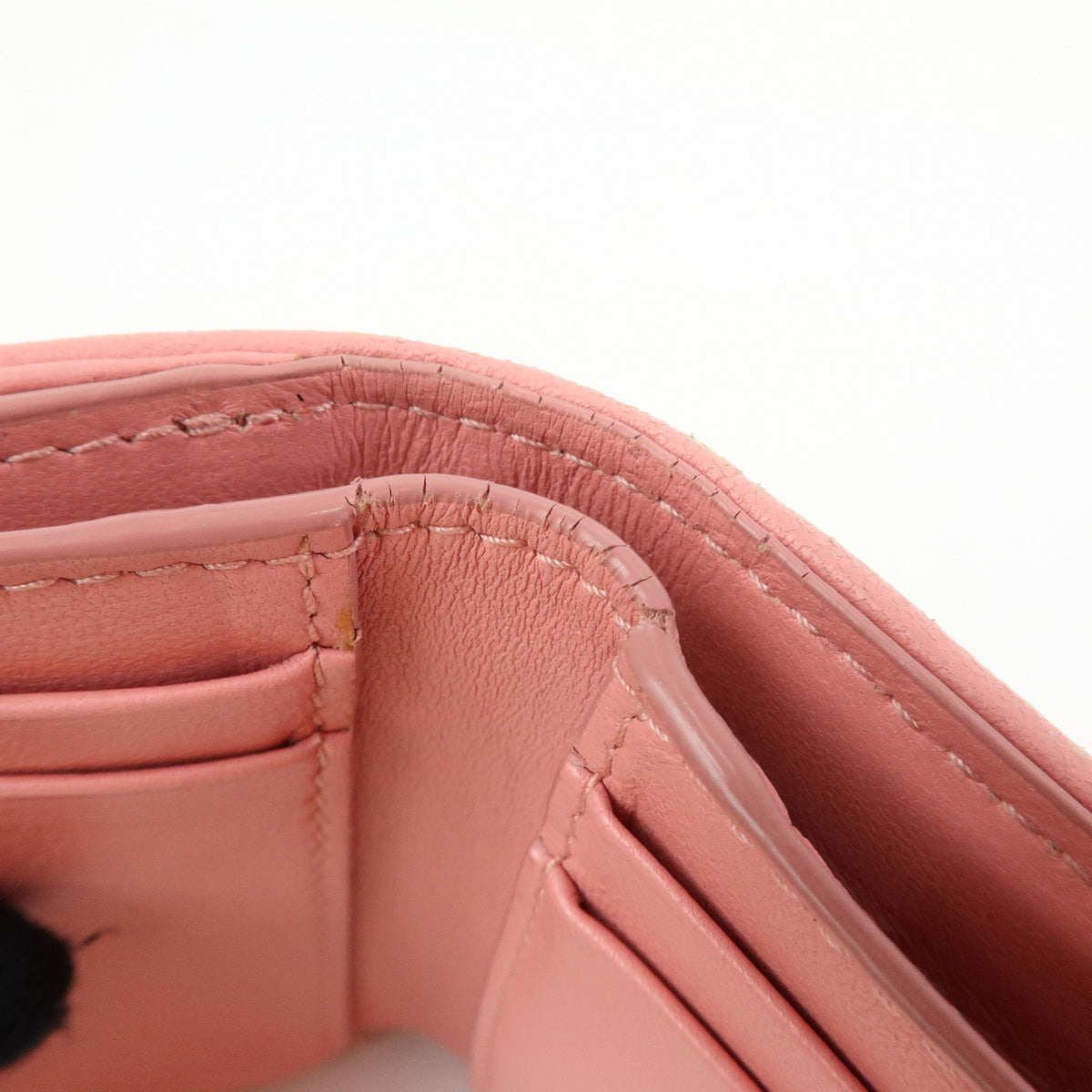 Christian Dior Lady Dior Lotus Cannage Leather Tri-fold Compact Wallet