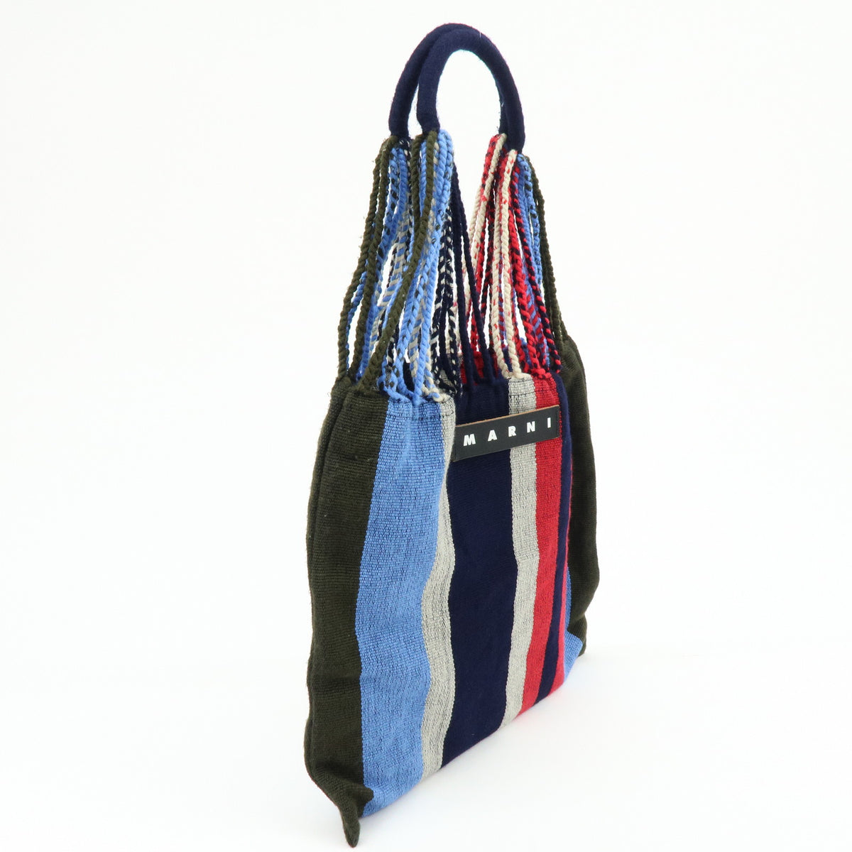 MARINI Market Polyester Leather Hammock Bag Shoulder Bag Navy Blue Red
