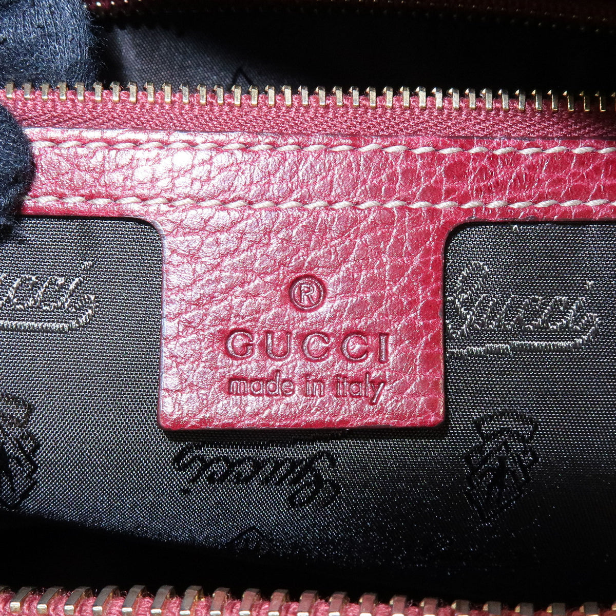 GUCCI Hysteria Aviatrix Leather Mini Boston Hand Bag Burgundy 186235