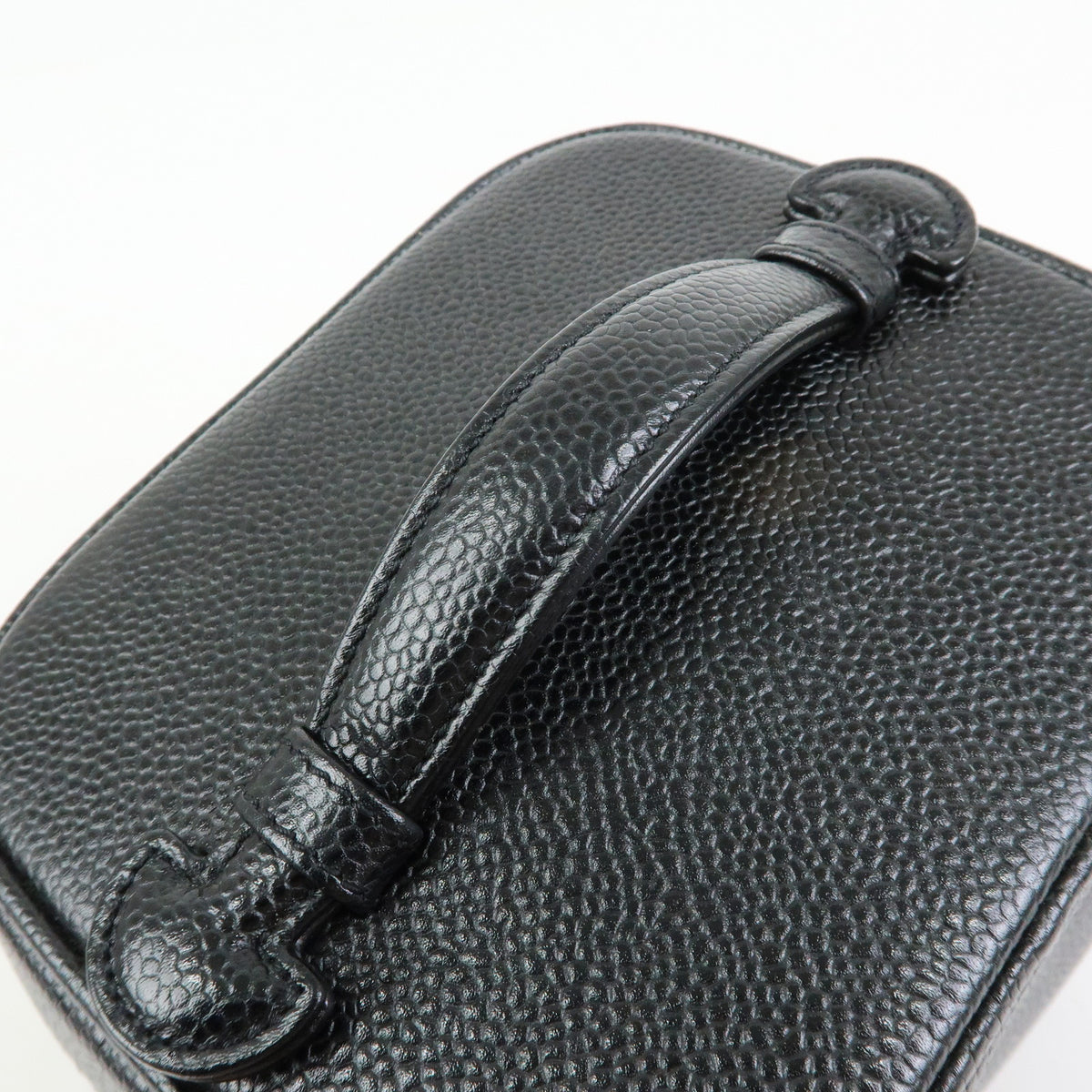 CHANEL COCO Mark Caviarskin Vanity Bag Hand Bag Black A01998