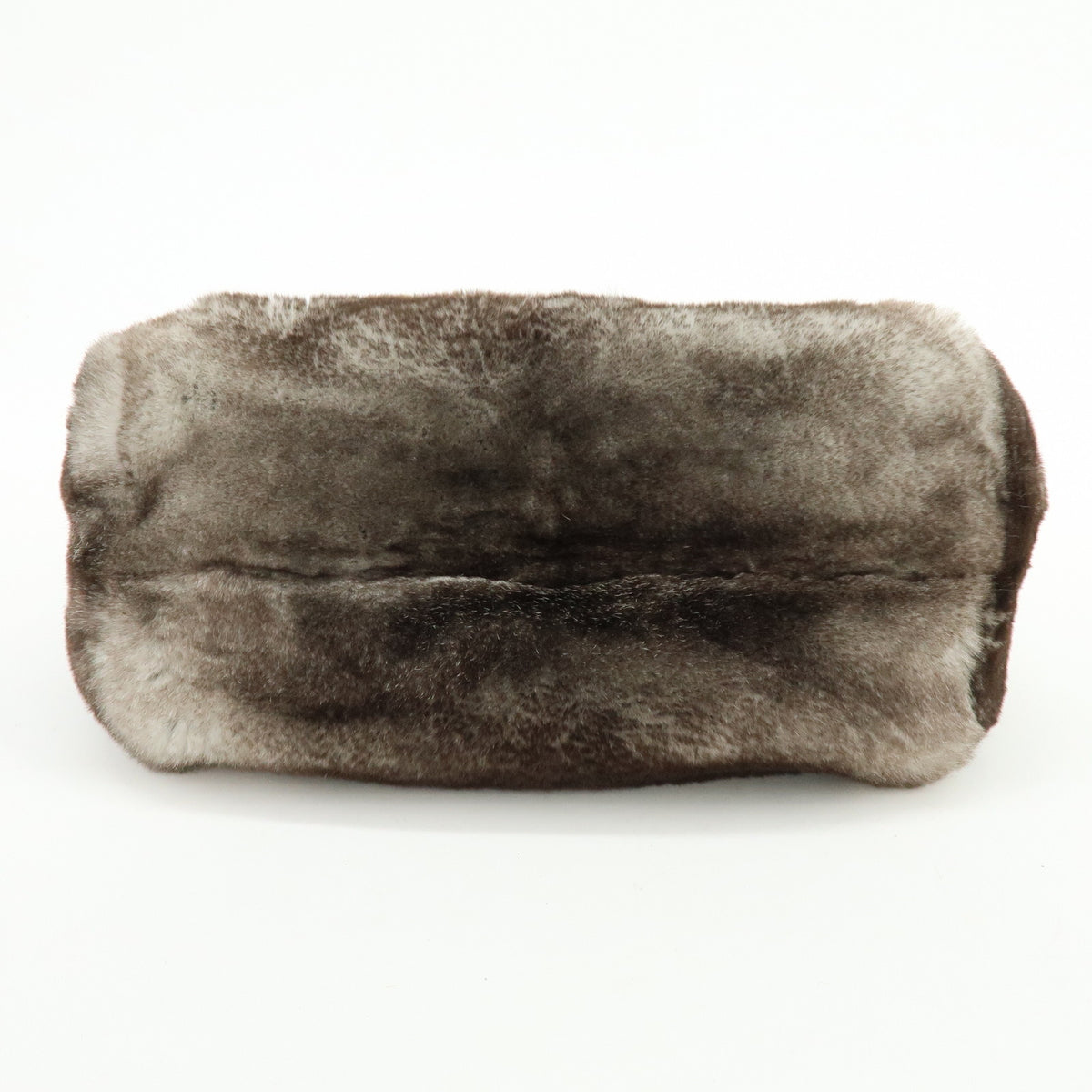 JIMMY CHOO Lapin Rabbit Fur Leather Hand Bag Tote Bag Brown Gray