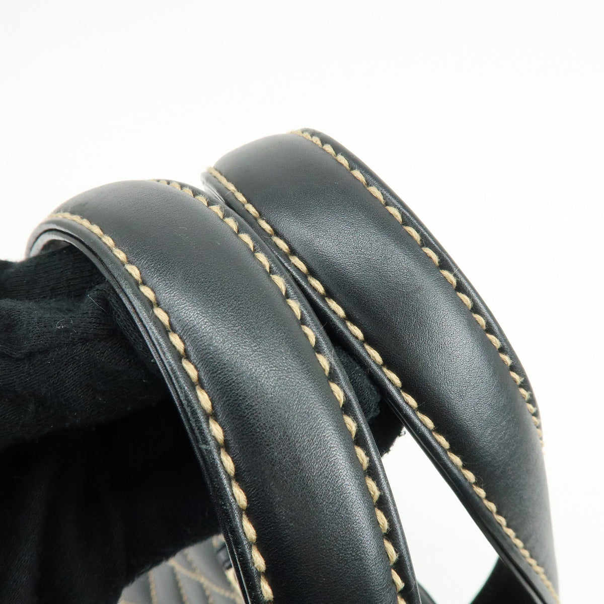 CHANEL Wild Stitch COCO Mark Calf Skin Hand Bag Black A14693