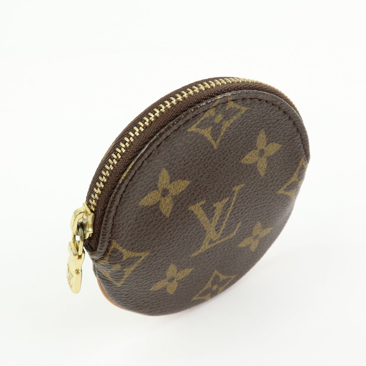 Louis Vuitton Monogram Porte Monnaie Rond Coin Case Brown M61926