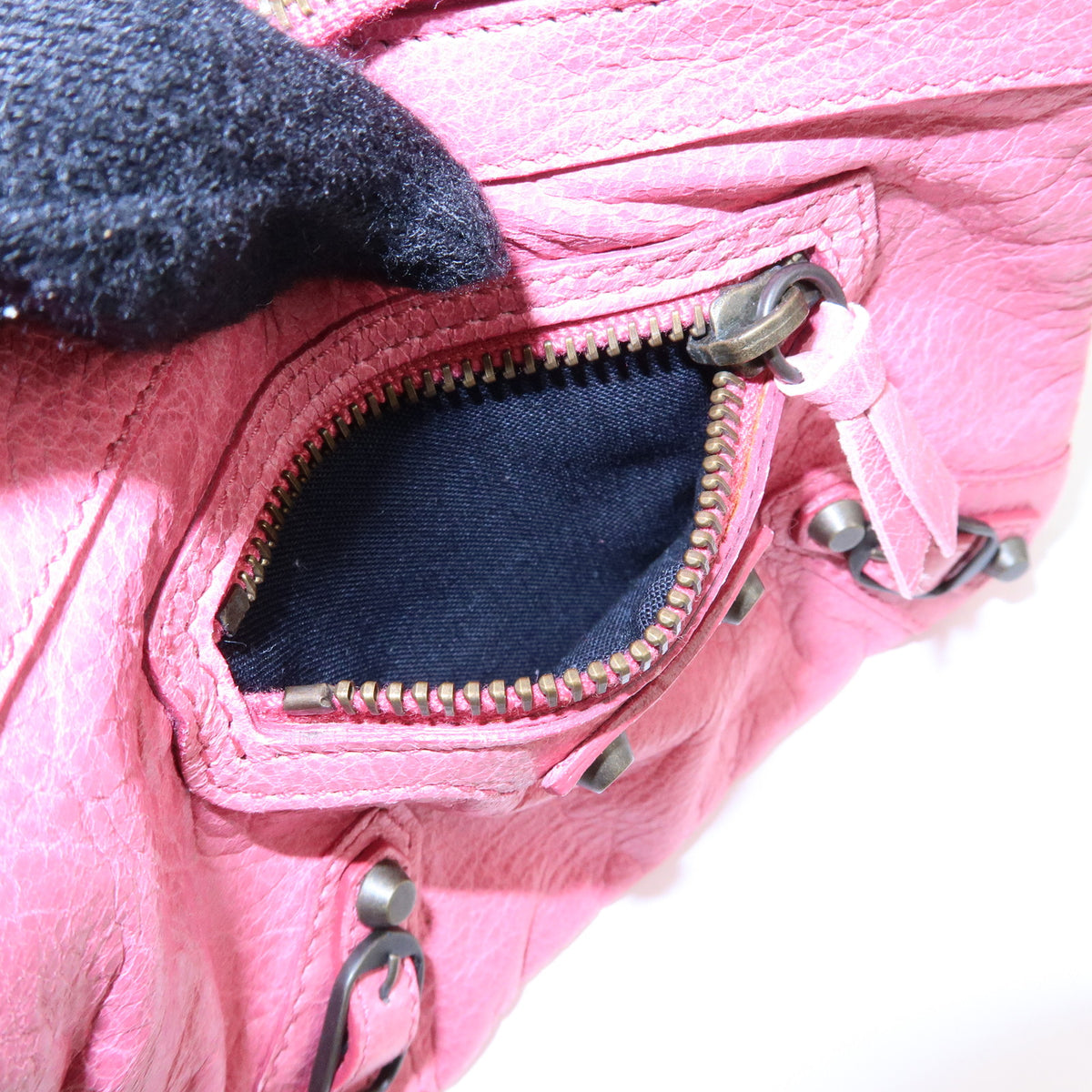 BALENCIAGA Classic Leather Mini Pouch Coin Purse Pink 130783