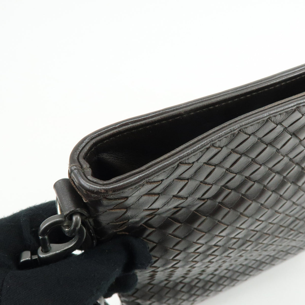 BOTTEGA VENETA Intrecciato Leather Shoulder Crossbody Bag Dark Brown