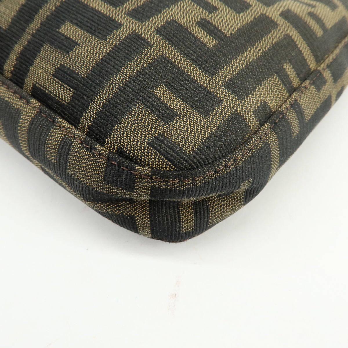 FENDI Zucca Canvas Leather Shoulder Bag Hand Bag Black Brown 26569