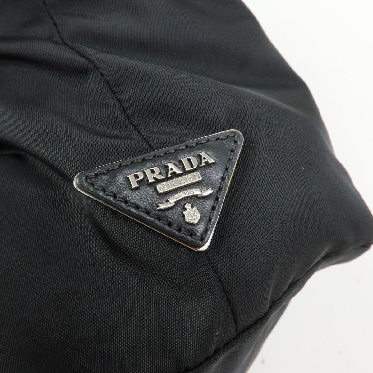 PRADA Triangle Logo Nylon Leather Reversible 2Way Hand Bag Black BN1959