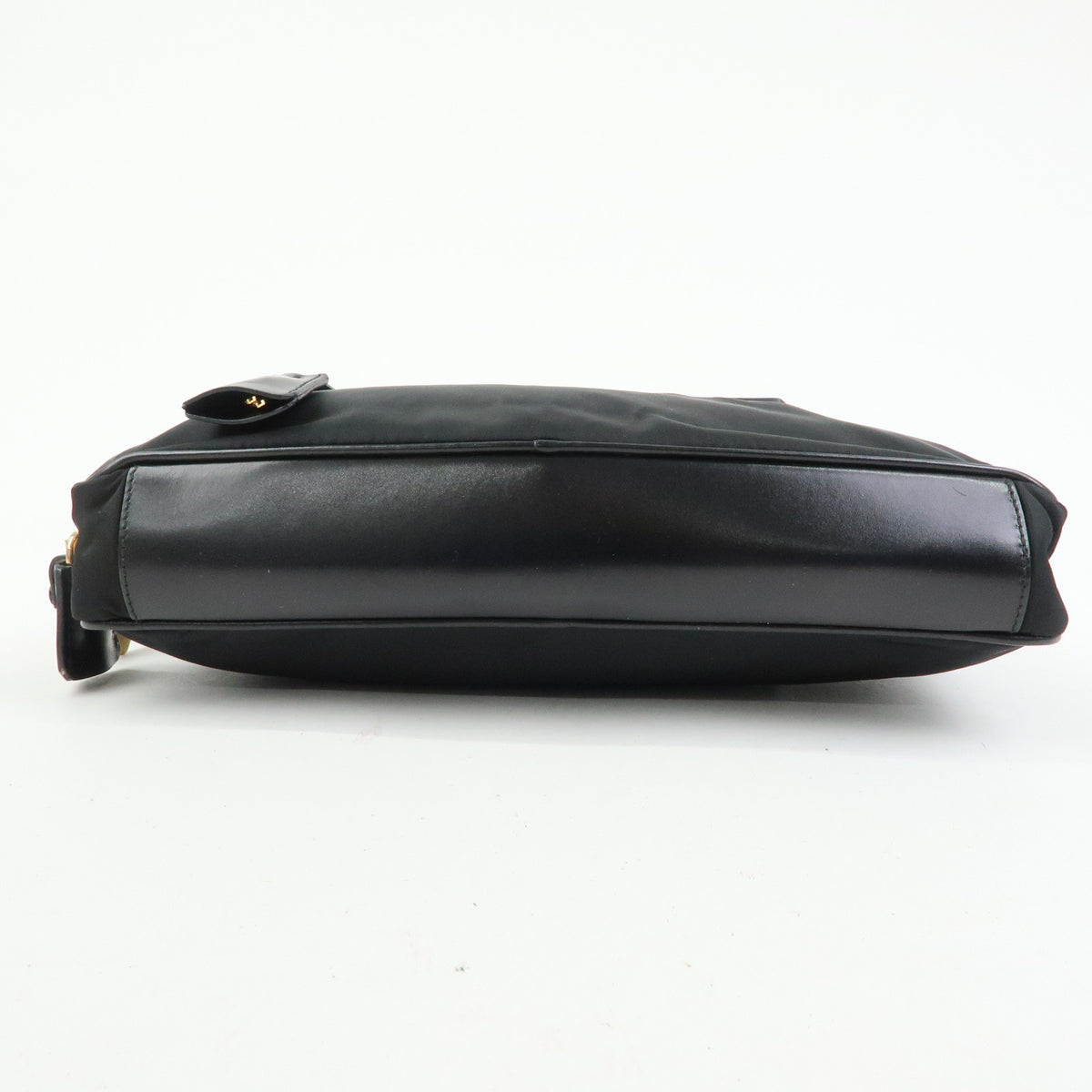 PRADA Triangle Log Nylon Leather Shoulder Bag Hand Bag Black