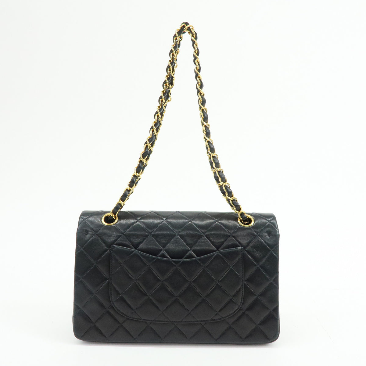 CHANEL Matelasse 25 Double Flap Chain Shoulder Bag Black A01112