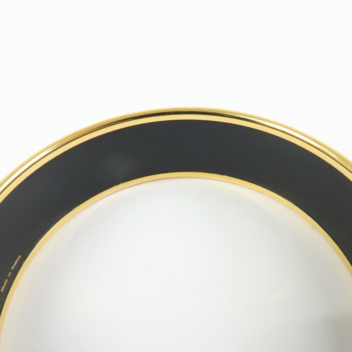 HERMES Email GM Gold Plated Bracelet Bangle Blue Gold