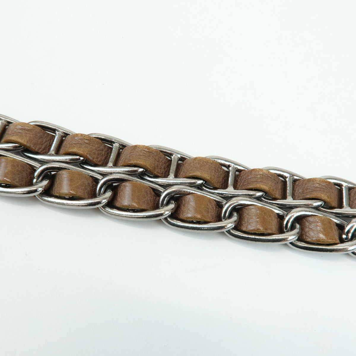 PRADA Front Flap Leather Chain Shoulder Bag Hand Bag Brown B4659C