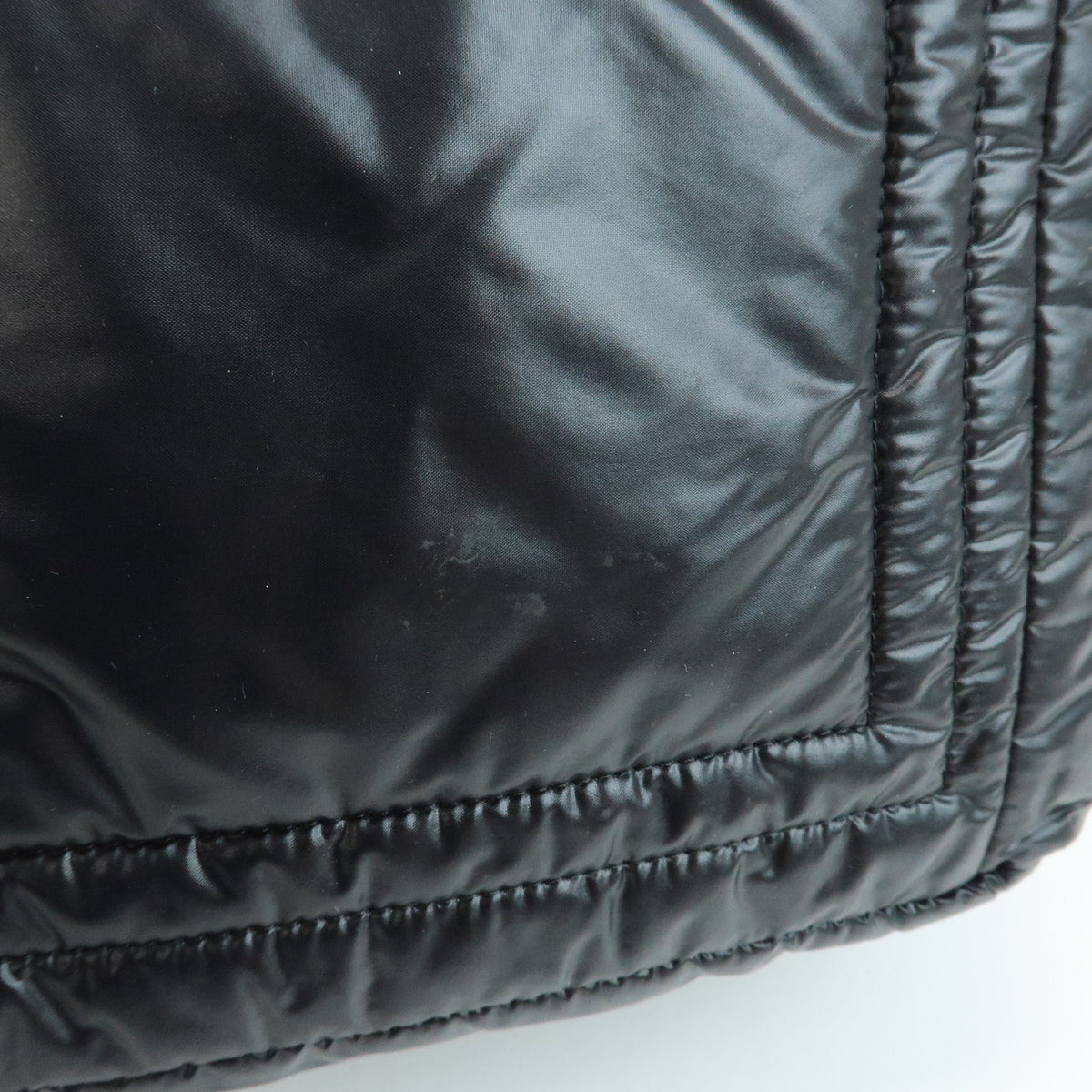 CHANEL COCO Cocoon Nylon Leather Boston Bag Hand Bag Black A47092