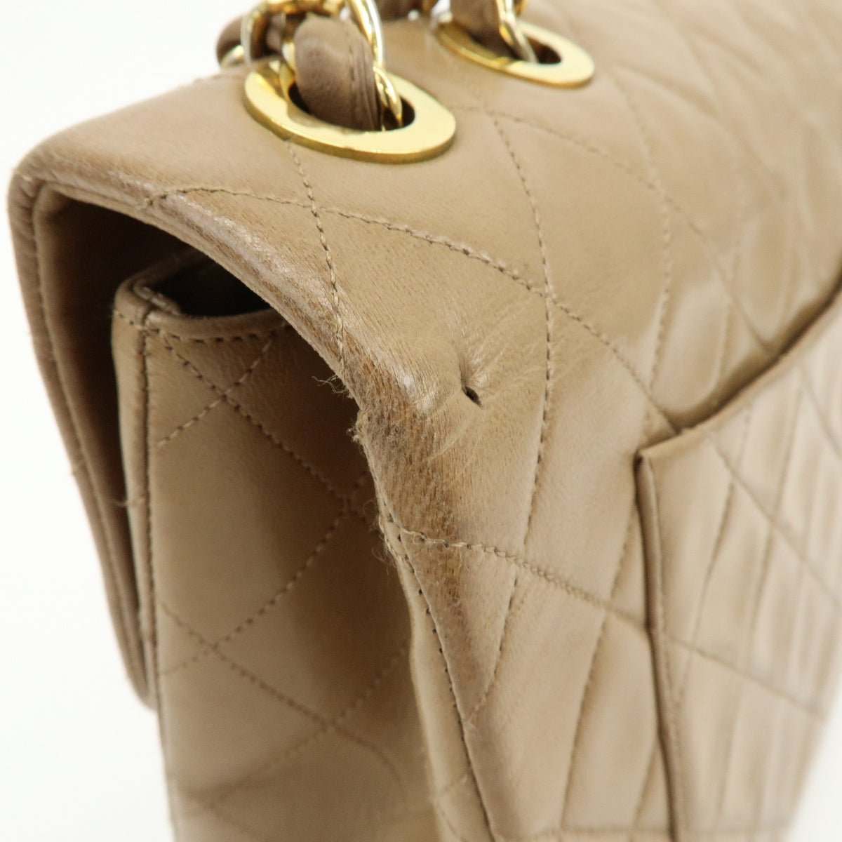 CHANEL Jumbo Matelasse 34 Lamb Skin Shoulder Bag Hand Bag Brown A01094