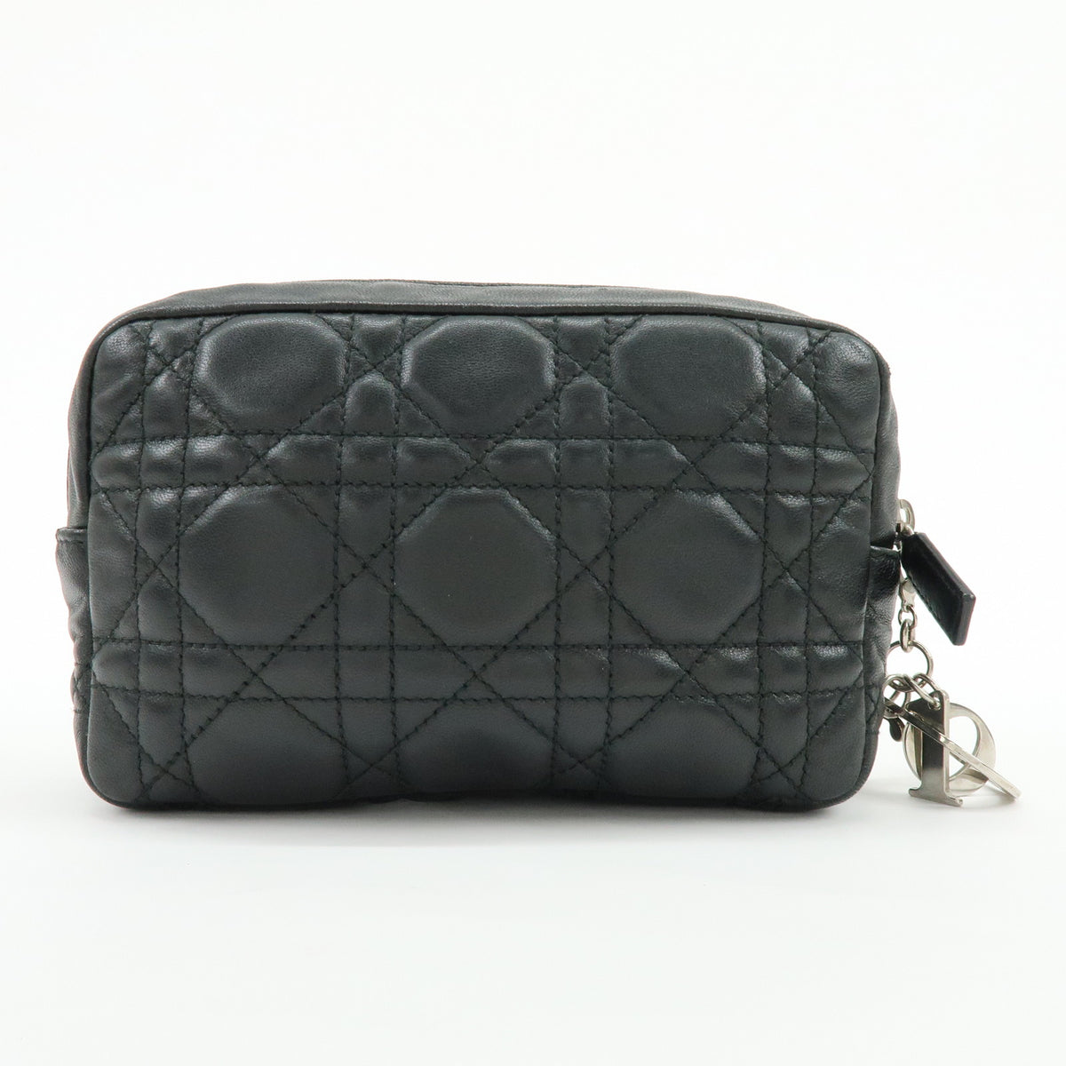 Christian Dior Lady Dior Cannage Accessory Pouch Makeup Bag Black