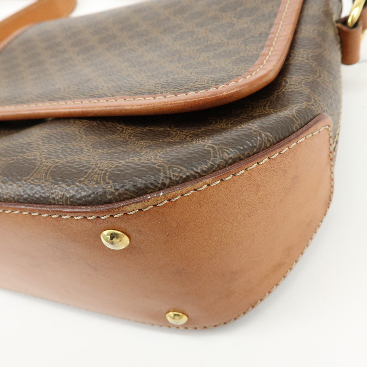 CELINE Macadam PVC Leather Shoulder Bag Crossbody Bag Brown