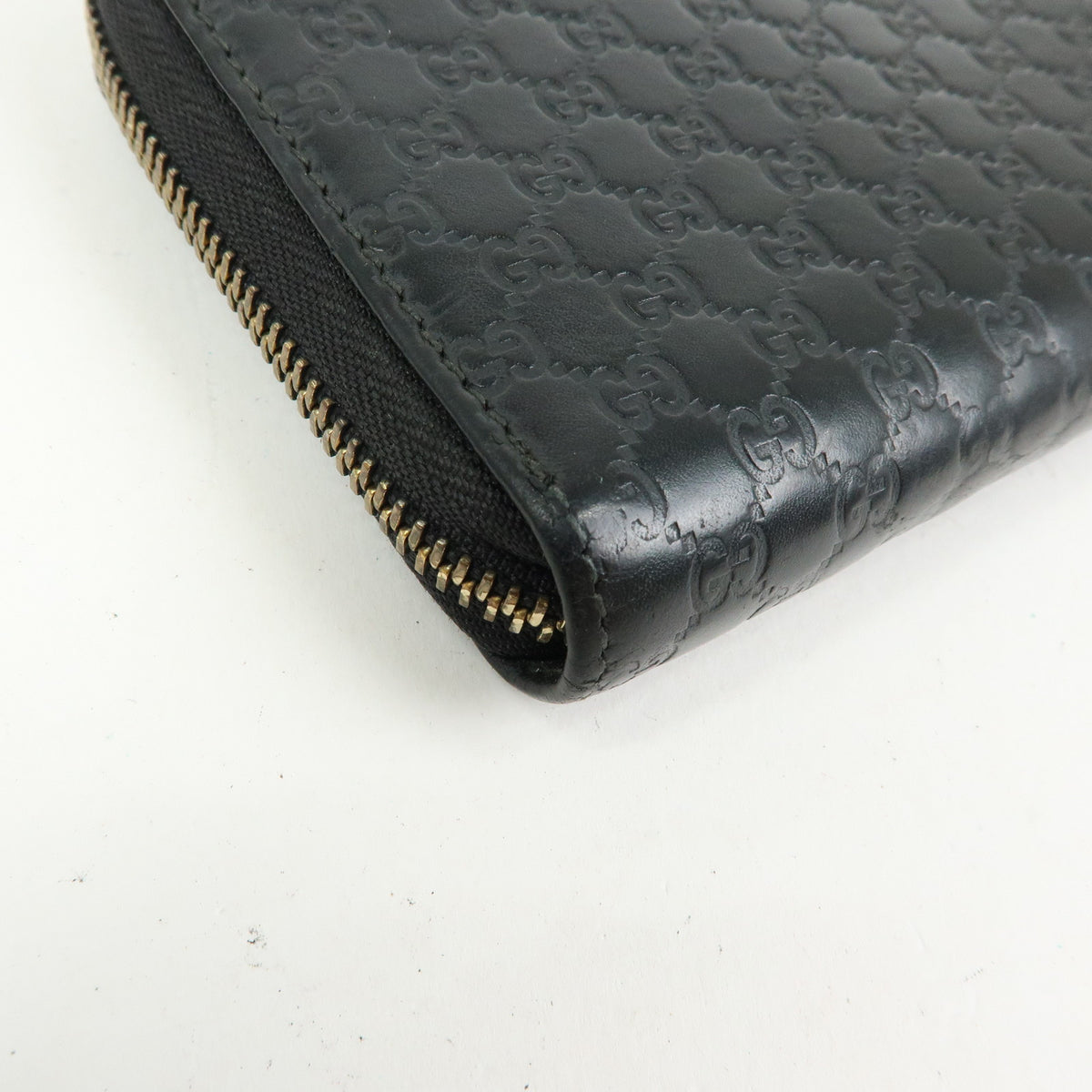 GUCCI Microguccissima Leather Zippy Long Wallet Black 449391