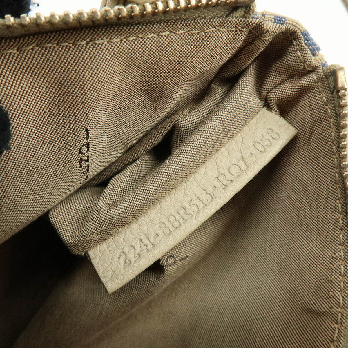 FENDI Zucchino Canvas Leather Mini Hand Bag Pouch Beige 8BR513