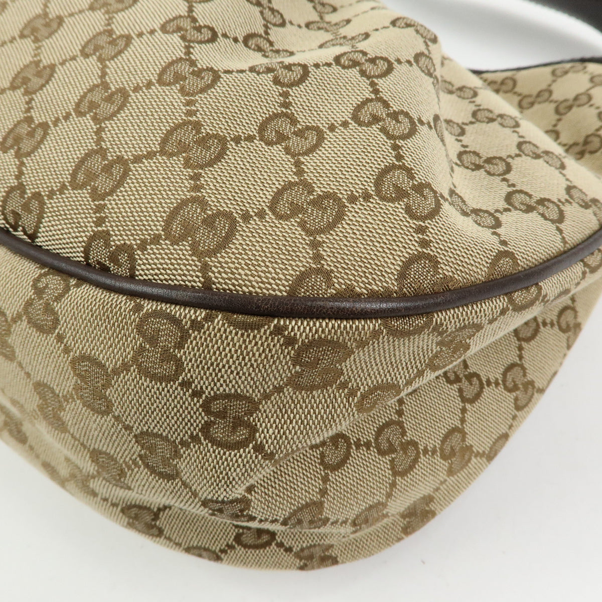 GUCCI Sukey Interlocking G GG Canvas Shoulder Bag Beige Brown 232955