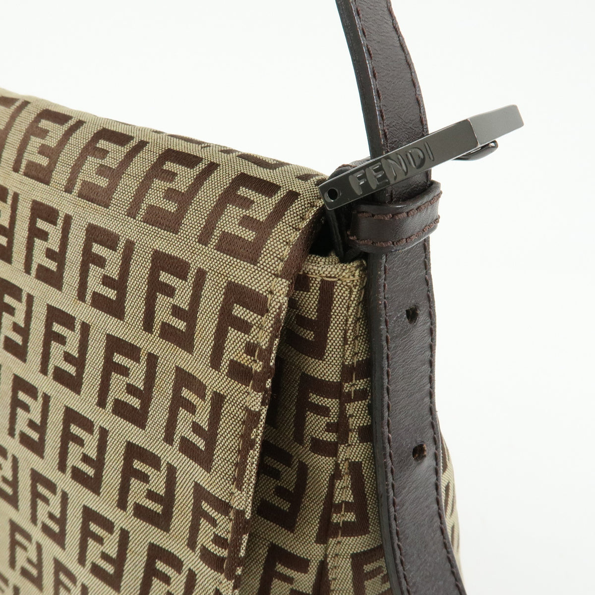 FENDI Mamma Baguette Zucchino Jaquard Leather Shoulder Bag 8BR001