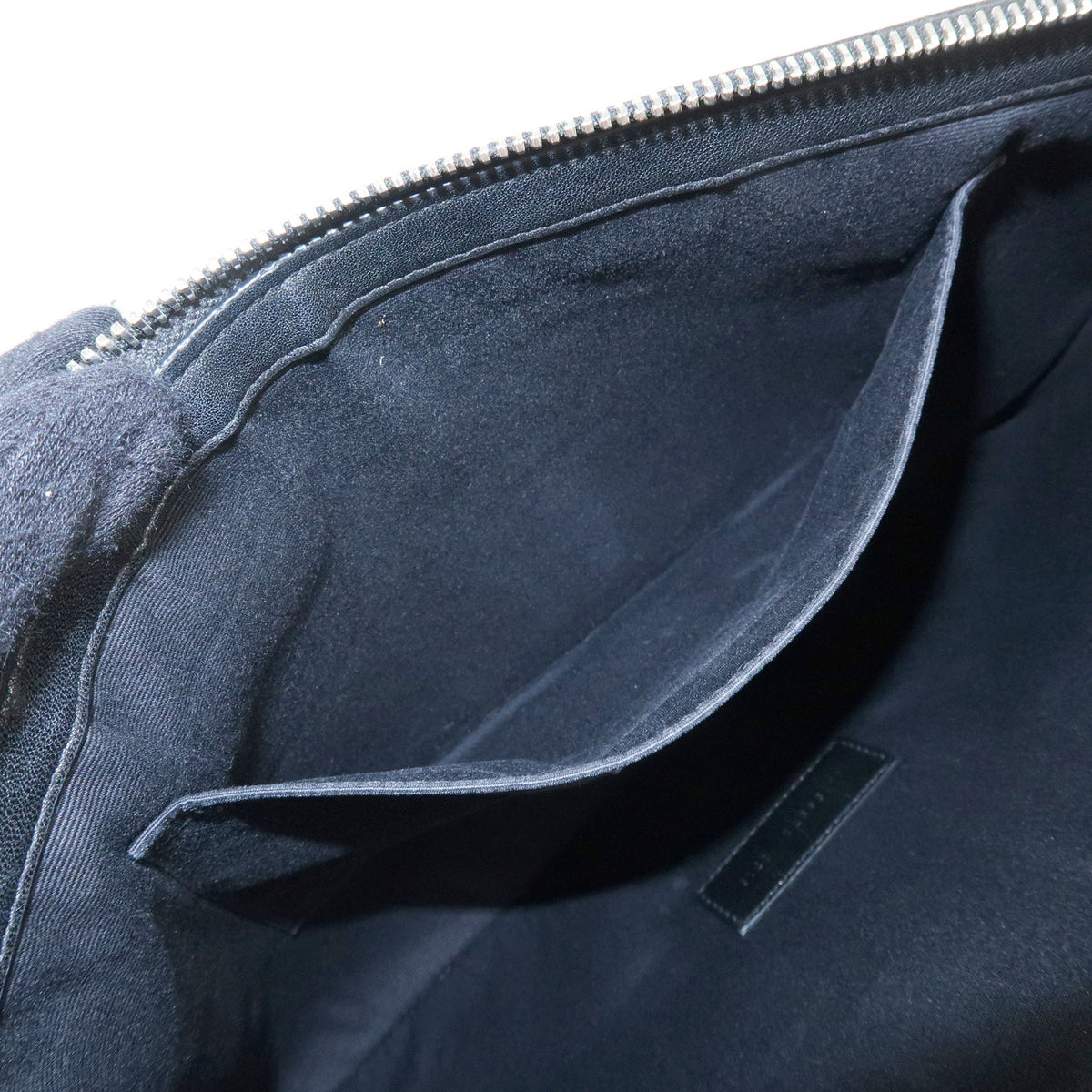 SAINT LAURENT PARIS Rive Gauche Clutch Bag Pouch Black White 565722