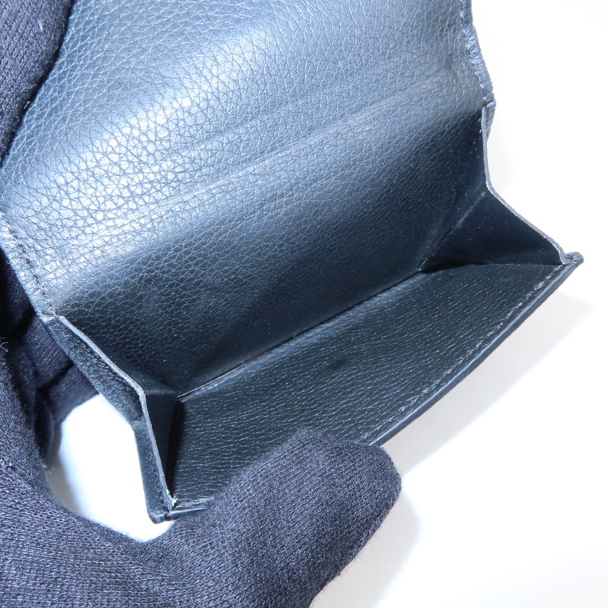 Louis Vuitton Logo Portefeuille Lock Mini Compact Wallet Noir M63921