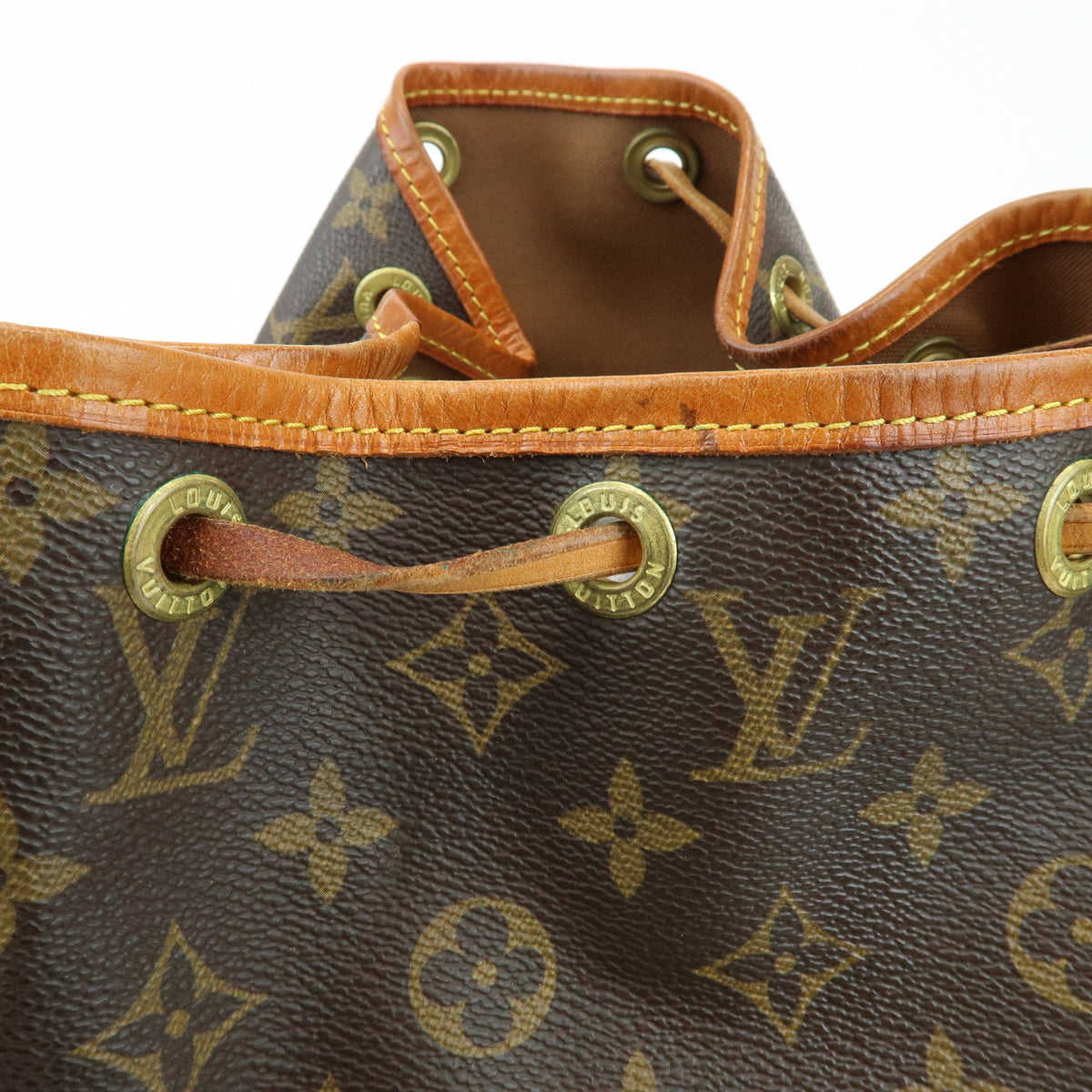 Louis Vuitton Monogram Petit Noe Leather Shoulder Bag Brown M42226