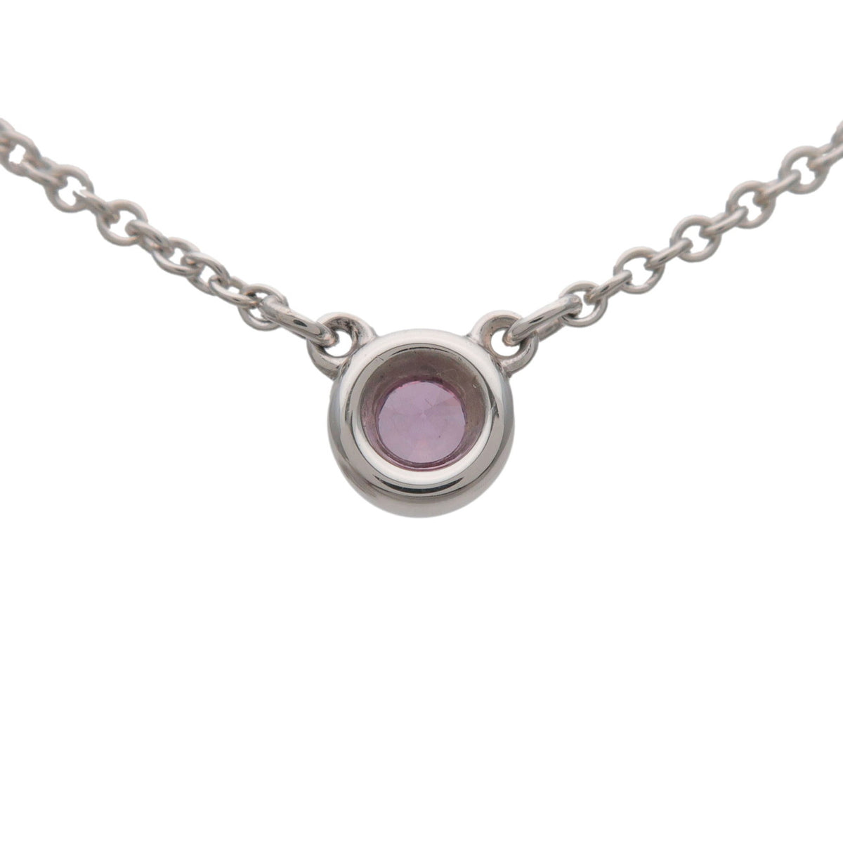 Tiffany ＆ Co Color By The Yard Necklace SV925 Pink Sapphire Silver