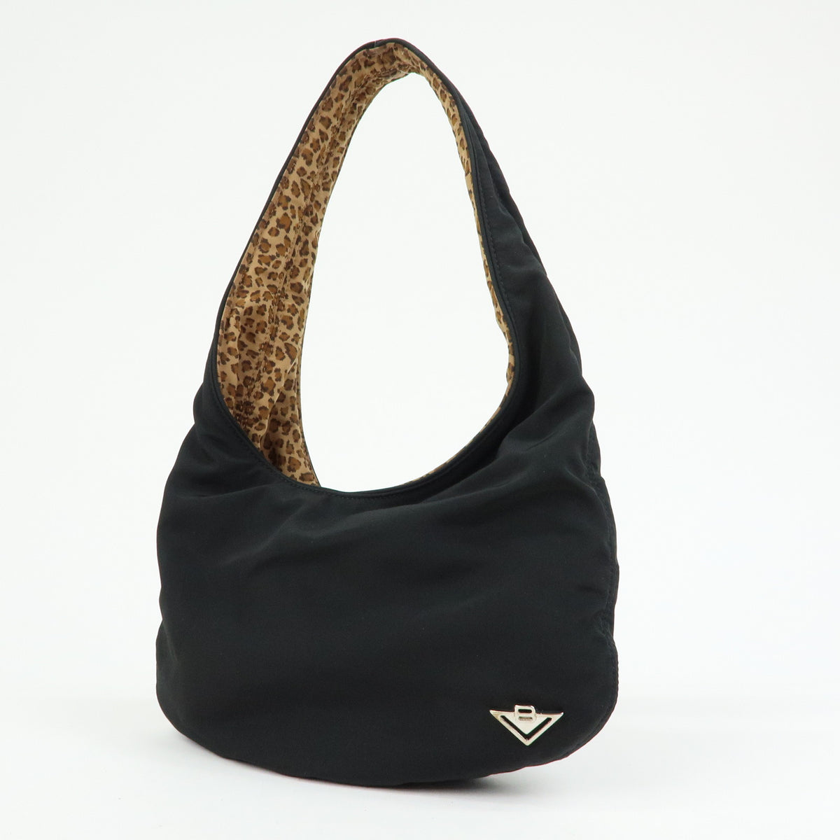 BOTTEGA VENETA Reversible Nylon Hand Bag Shoulder Bag Black Brown
