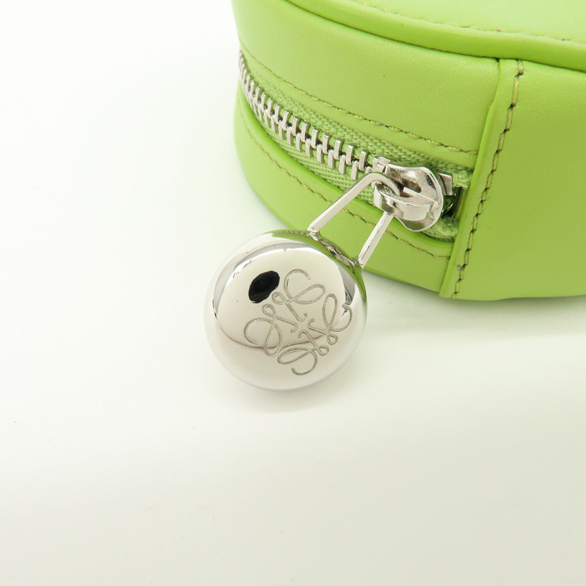 LOEWE Calf Leather Pebble Cookie Key Holder Pouch Coin Case Green