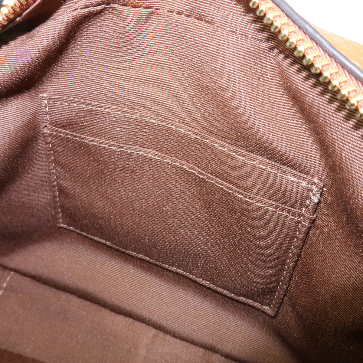 COACH Logo Leather Shoulder Bag Crossbody Bag Camel Brown
