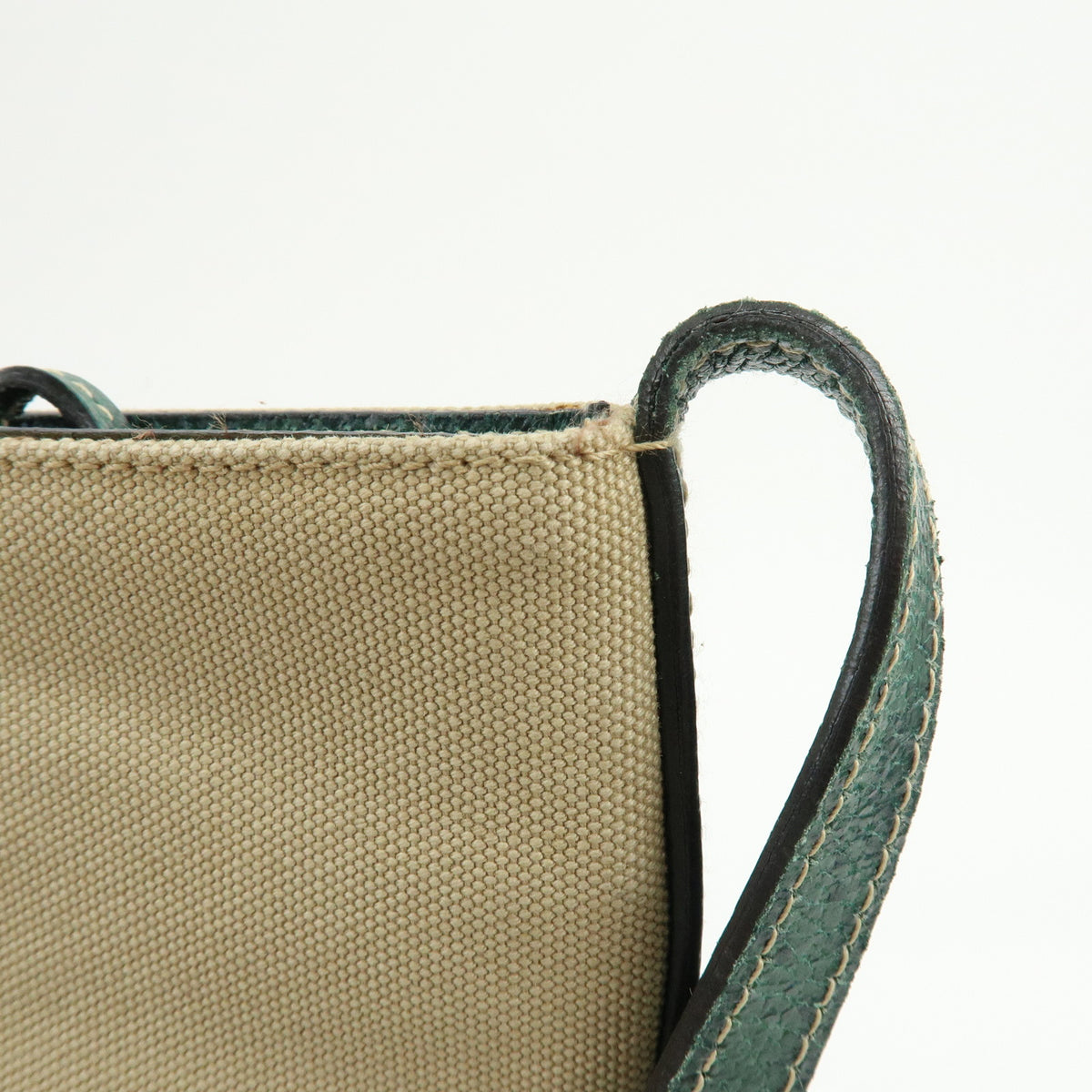 PRADA Triangle Logo Canvas Leather Shoulder Bag Crossbody Bag VS0032