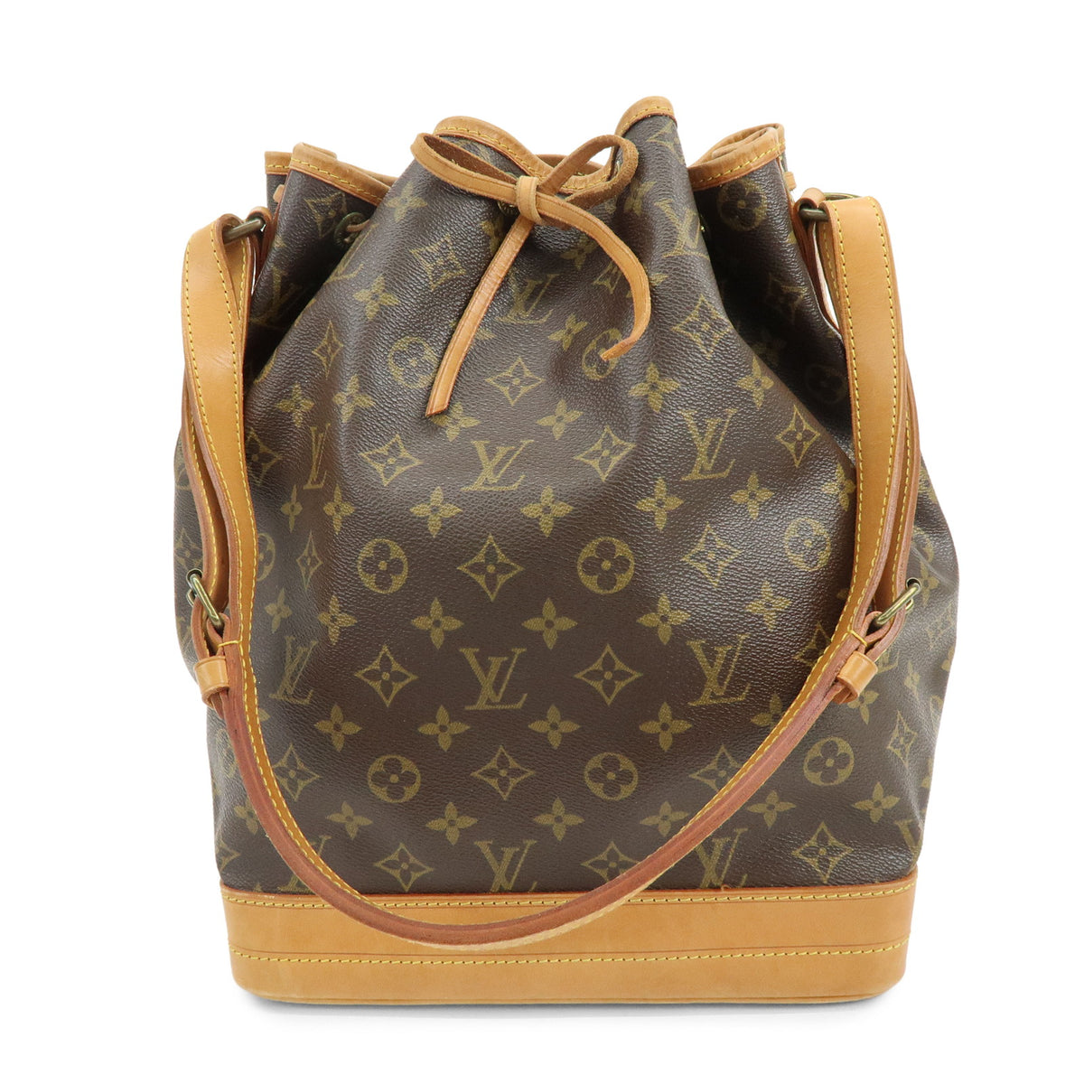 Louis Vuitton Monogram Noe Canvas Leather Shoulder Bag Brown M42224
