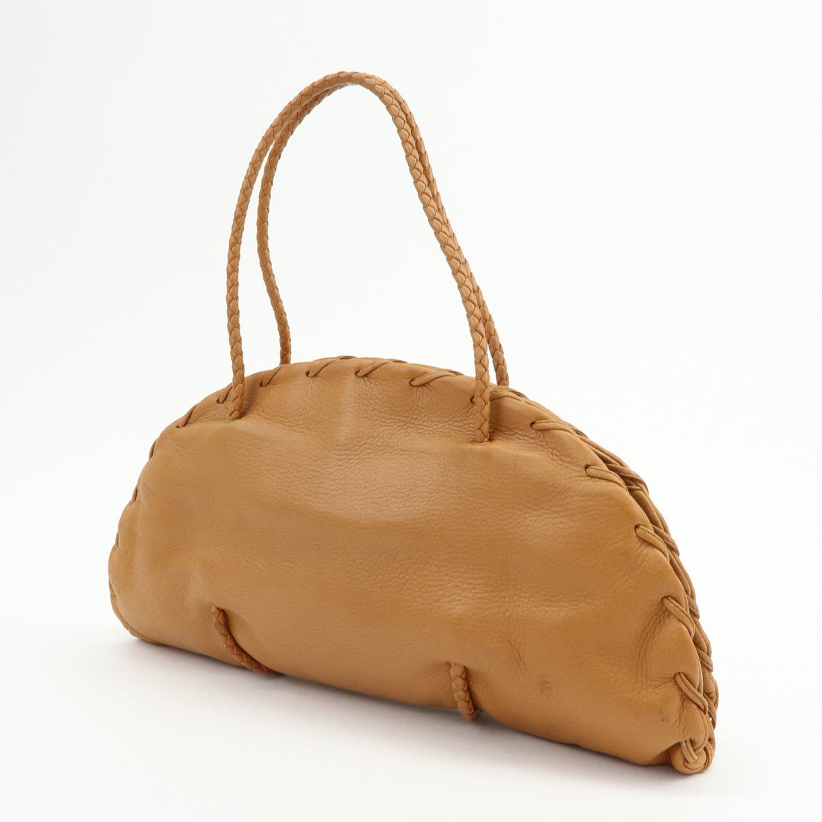 BOTTEGA VENETA Intrecciato Leather Shoulder Bag Hand Bag Brown
